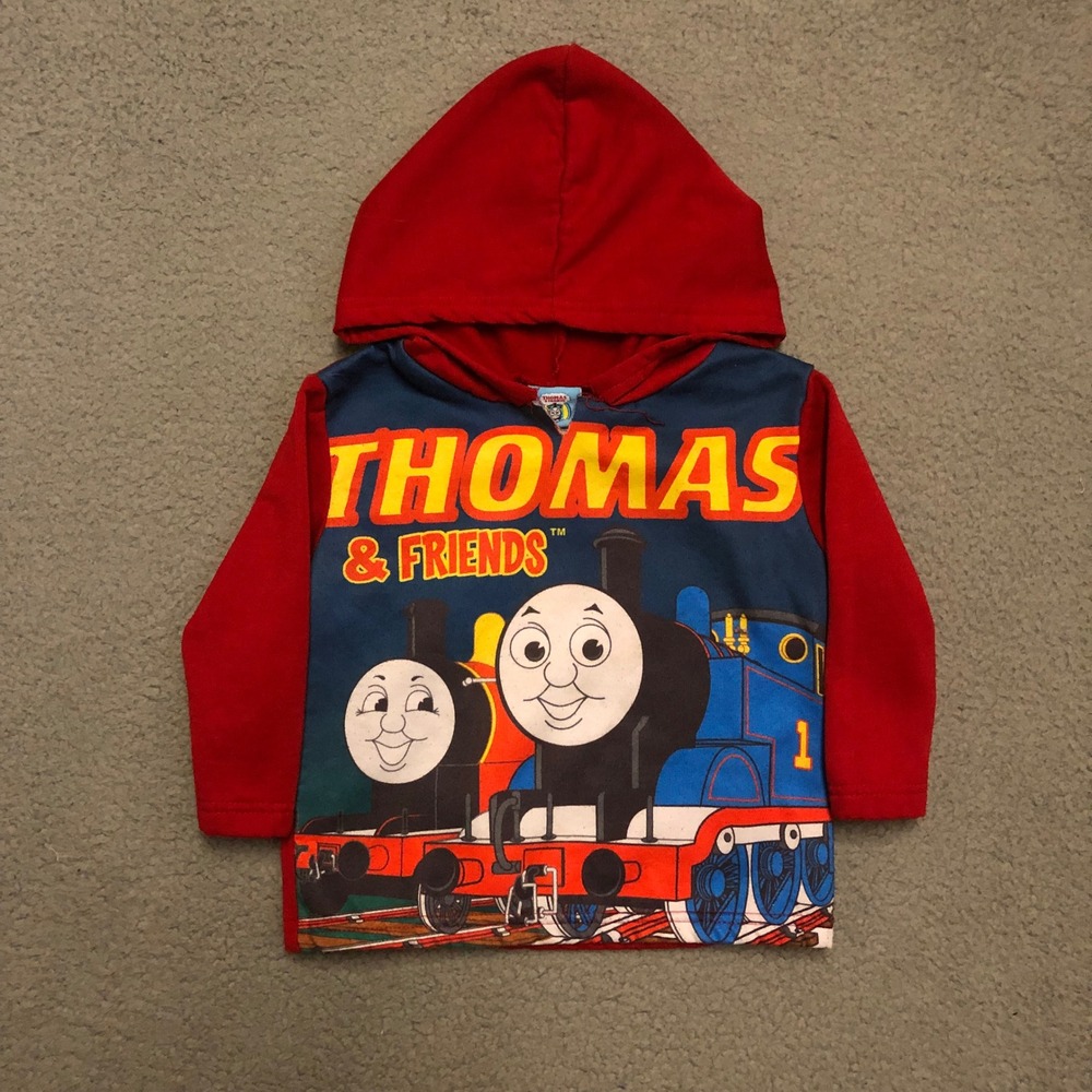 Thomas & Friends Toddler Hoodie Size 2T Red Blue Train Graphic Sweatshirt